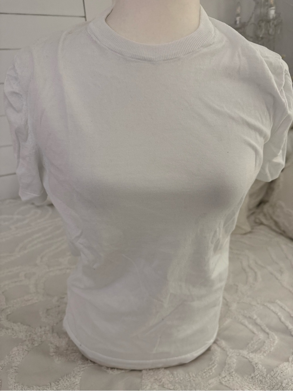 Women's White Short Sleeve Crewneck Tee